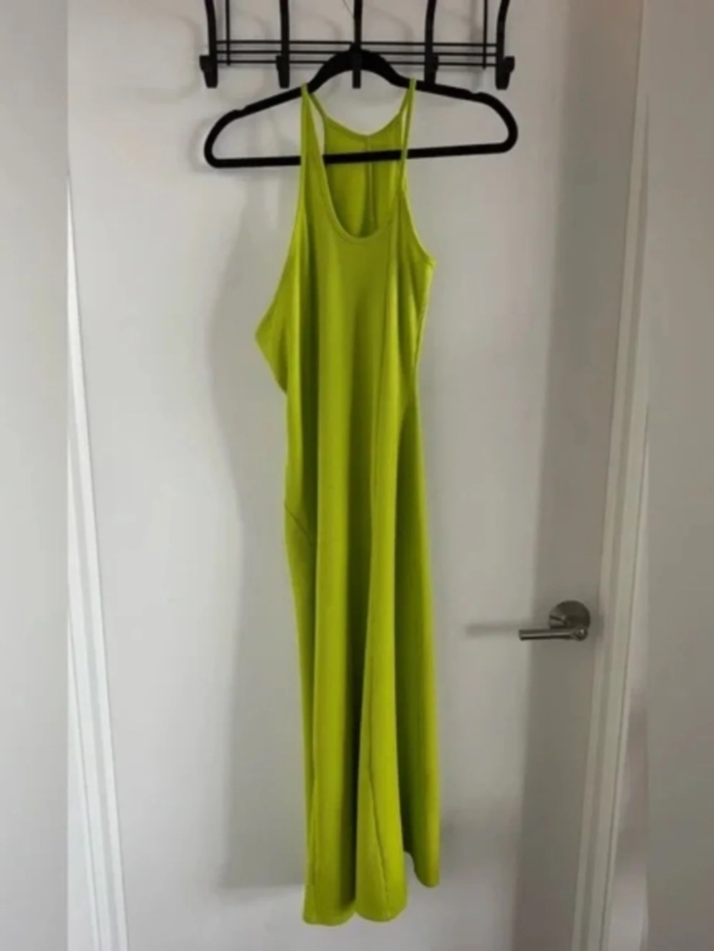 Topshop | Neon Green One-Shoulder Ribbed Midi Dress S - Picture 5 of 11